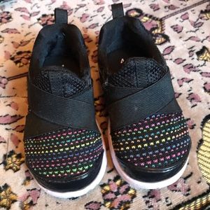 Black slip on baby sneakers size 4